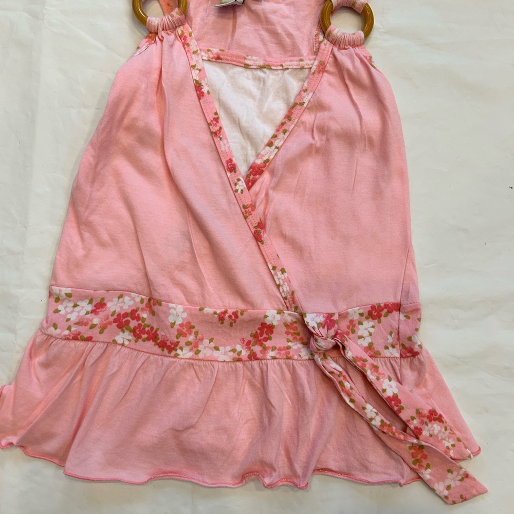 BCX Pink Camisole with Floral Trim and Ruffled Hem